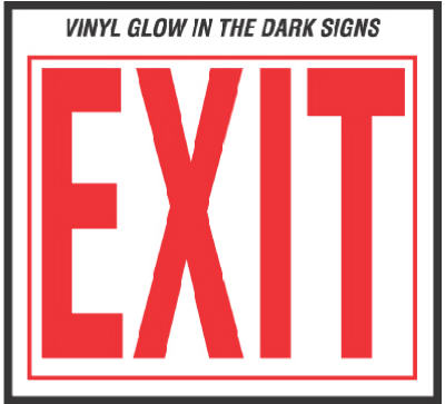 8x11 Glow in Dark Exit Sign