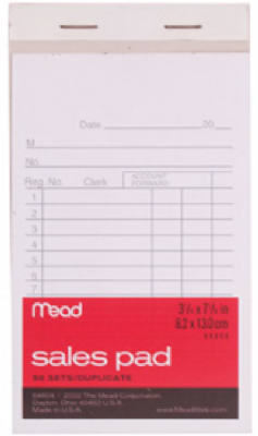50CT 8.5x5.5 Sales Pad