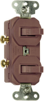 15A Brown Duplex Switch