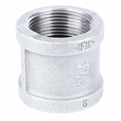 1-1/4" Galvanized Coupling with Stop