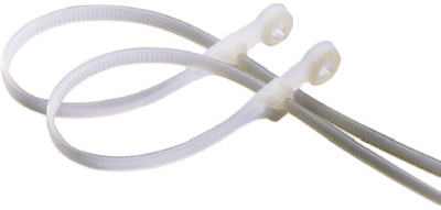 20PK 8" MOUNTING CABLE TIE WHITE