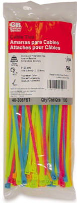 100pk 8" Cable Ties Multi-Color