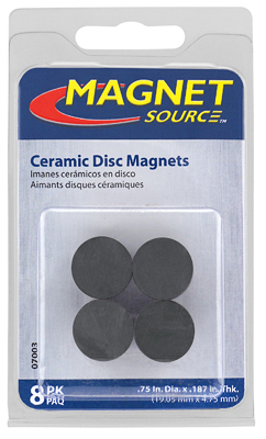 8PK 3/4" Ceramic Disc Magnet