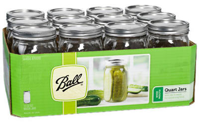 Wide-Mouth Mason Jars With Closures, Qt., 12-Pk