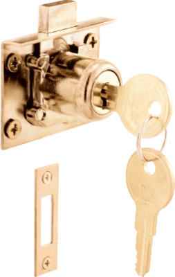 7/8" Brass Drawer & Cabinet Lock