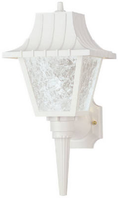 8"WHT Plas Wall Lantern
