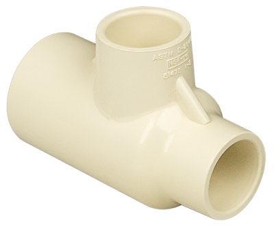 CPVC Pipe Tee, 3/4 x 1/2 x 1/2 In.