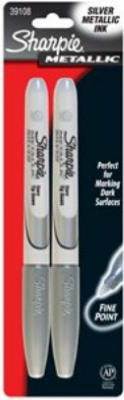 Sharpie 39108 Permanent Marker, Fine Lead/Tip, Silver Lead/Tip