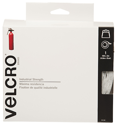 Velcro Industrial Strength, White, 2" x 15'
