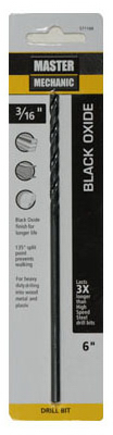 3/16x6 Black Oxide Drill Bit