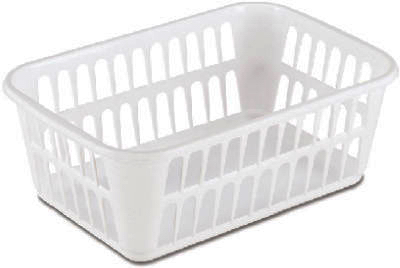 Med White Plastic Storage Basket