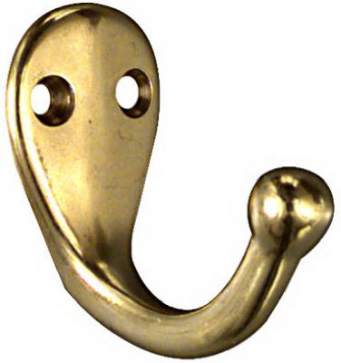 Solid Brass Single Clothes Hook