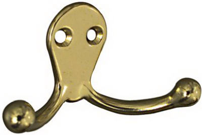 Solid Brass Double Clothes Hook