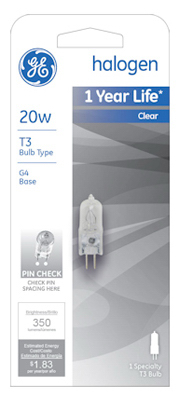 GE 20W T3 QTZ Halo Lamp