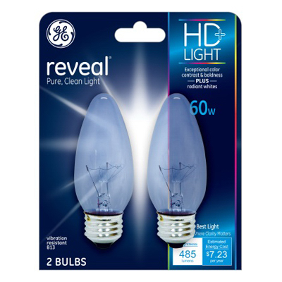 2PK 60W CLR Deco Bulb