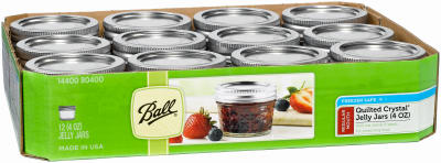 Ball 12Pk 4 OZ Quilted Jelly Jar