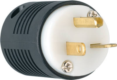 20A Black/White Straight Plug