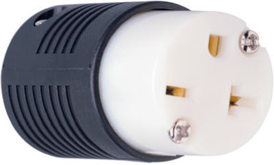 20A Black Straight Connector