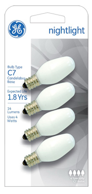 GE4PK 4W WHT Night Bulb