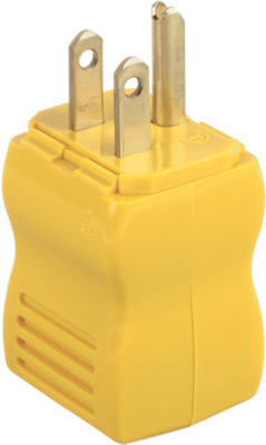 15A 125V Yellow Straight Plug