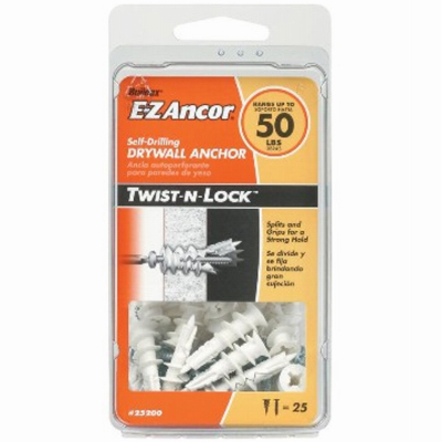 25PK #30 Plastic Drywall Anchors