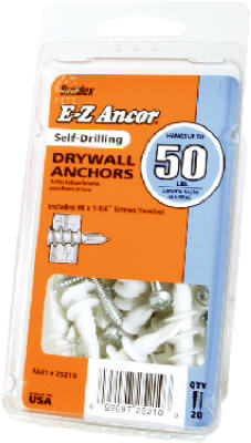 20PK #50 Plastic Drywall Anchor