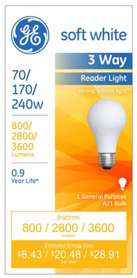 GE 70/240 3 Way Reader Bulb