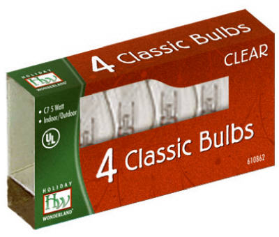 HW 4PK C7 CLR  Bulb