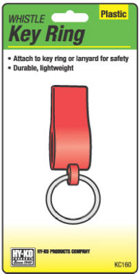 Plastic Whistle Key Ring