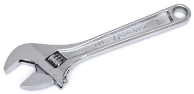Adjustable Wrench, Chrome, 6"