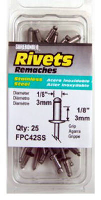 FPC42S  Rivet Short SS 25PK