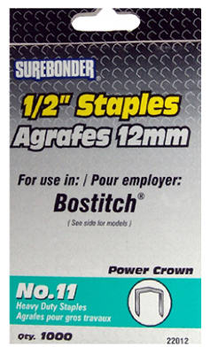 22012   Staples 1/2" #11 1000PK