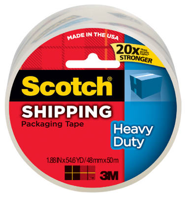 Scotch 3850 Packaging Tape, 54.6 yd L, 1.88 in W, Polypropylene Backing,