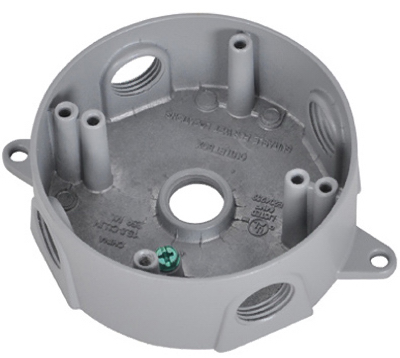 Gray WP Round Outlet Box
