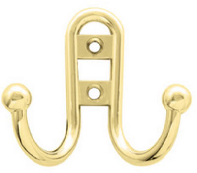 2.5" WHT DBL Robe Hook