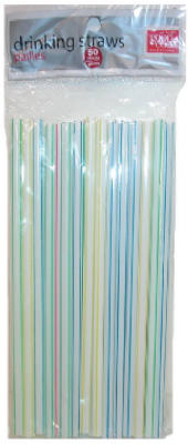 50CT WHT Jumbo Straws