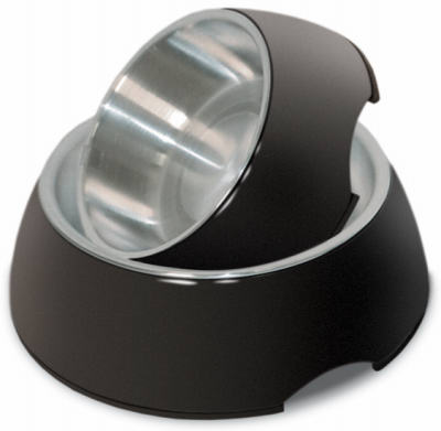 SS/BLK MED Pet Dish