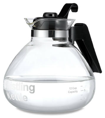 12 Cup Glass Whistling Kettle