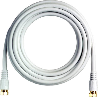 12' White RG6 Coaxial Cable