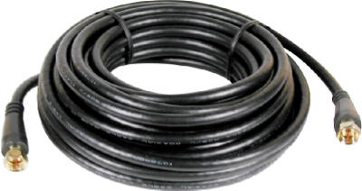 25' Black RG6 Coaxial Cable