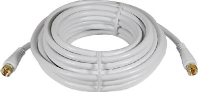 25' White RG6 Coaxial Cable