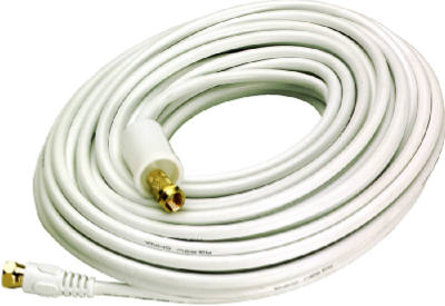 50' White RG6 Coaxial Cable