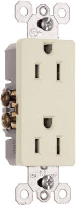 15A Almond 3 Wire Decora Outlet