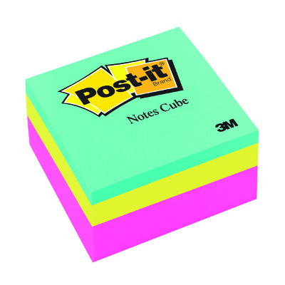 Neon Post-It Memo Cube