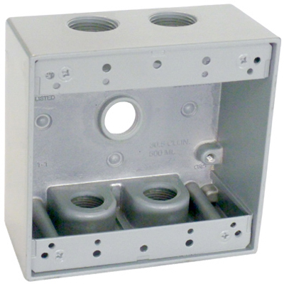 Gray WP 2G Outlet Box