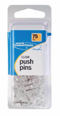 Swingline S7071760 Push Pin, Plastic, Clear