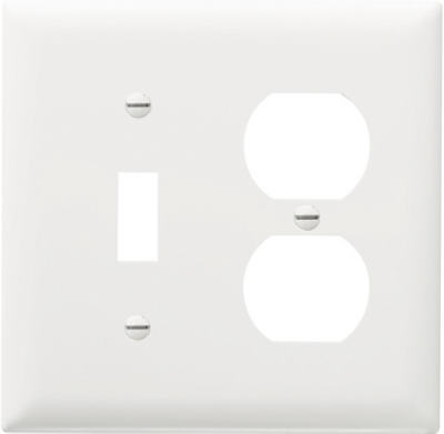 White Over 1Tog 1Out Wallplate