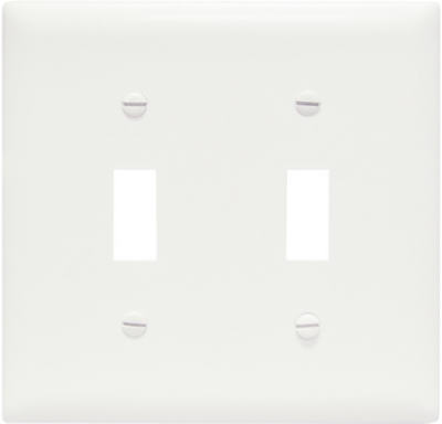 White Over 2Toggle Wallplate