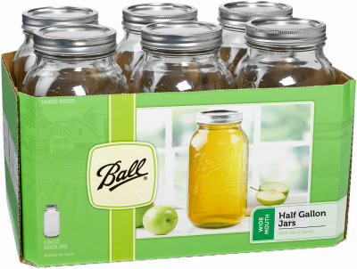 Half Gallon Wide-Mouth Canning Jars, 6 Pk.