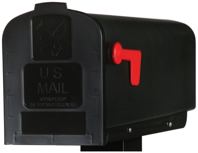 Black Poly Rural Mailbox